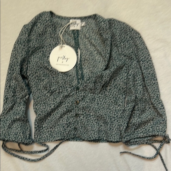 Princess Polly Tops - NWT-Princess Polly Green and White Ruched Crop Blouse